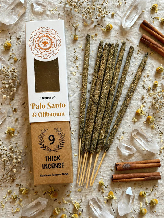 Rankų darbo stori smilkalai „Palo Santo & Olibanum“