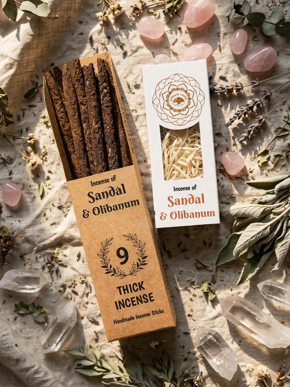 SANDAL & OLIBANUM | Storos ritualinės smilkalų lazdelės